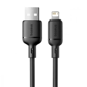 کابل شارژ سریع USB-A به Lightning بیسوس مدل Silky Series 2.4A طول 1m - مشکی
