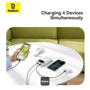 پاوربانک بیسوس مدل QPow2 PPQD4-20C ظرفیت 20000mAh همراه با کابل - سفید 2