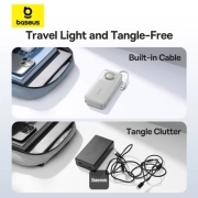 پاوربانک بیسوس مدل Free2Pull PPLSC01-20 ظرفیت 20000mAh و توان 65W همراه با کابل – خاکستری 3