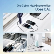 کابل شارژ سریع USB-A به Micro USB/Lightning /USB-C بیسوس مدل Ultra Fast 3.5A طول 1.3m - مشکی