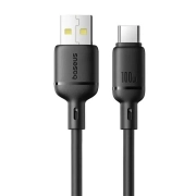 کابل شارژ سریع USB-A به USB-C بیسوس مدل Silky Series 100W طول 1m - مشکی