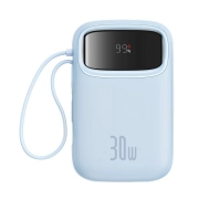 پاوربانک بیسوس مدل QPow2 PPQD4-20C ظرفیت 20000mAh همراه با کابل - آبی