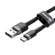 کابل شارژ سریع USB-A به USB-C بیسوس مدل Cafule 2A طول 2m - مشکی/خاکستری