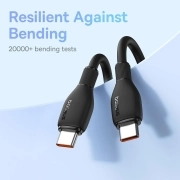 کابل شارژ سریع USB-C به USB-C بیسوس مدل Pudding 100W طول 2m –مشکی