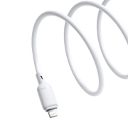 کابل شارژ سریع USB-A به Lightning بیسوس مدل Silky Series 2.4A طول 1m - سفید