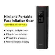 پمپ باد لاستیک ماشین قابل حمل بیسوس مدل SuperMini