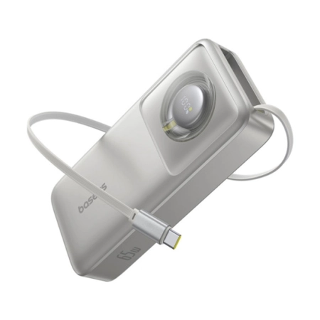 پاوربانک بیسوس مدل Free2Pull PPLSC01-20 ظرفیت 20000mAh و توان 65W همراه با کابل – خاکستری