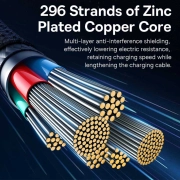 کابل شارژ سریع USB-C به USB-C بیسوس مدل Unbreakable 100W طول 1m - مشکی