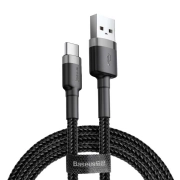 کابل شارژ سریع USB-A به USB-C بیسوس مدل Cafule 2A طول 2m - مشکی/خاکستری