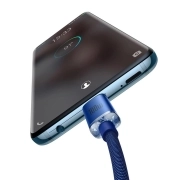 کابل شارژ سریع USB-C به USB-C بیسوس مدل Crystal Shine 100W طول 1.2m – آبی