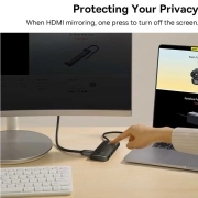 هاب USB-C شش پورت بیسوس مدل Lite Series WKQX050001 - مشکی