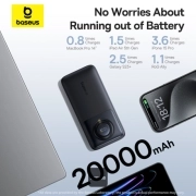 پاوربانک بیسوس مدل Free2Pull PPLSCO1-20 ظرفیت 20000mAh و توان 65W همراه با کابل – مشکی 1