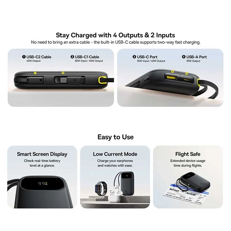 پاوربانک بیسوس مدل EnerFill FC31 ظرفیت 20000mAh -مشکی