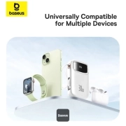 پاوربانک بیسوس مدل QPow2 PPQD4-20C ظرفیت 20000mAh همراه با کابل - سفید 1