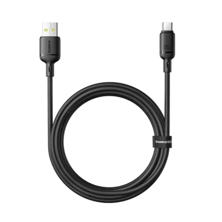 کابل شارژ سریع USB-A به USB-C بیسوس مدل Silky P10377703113-01 طول 2m – مشکی