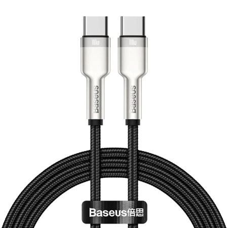 کابل شارژ سریع USB-C به USB-C بیسوس مدل Cafule 100W طول 1m – مشکی