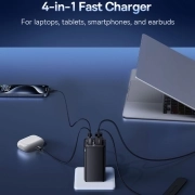 شارژر دیواری بیسوس مدل GaN6 Pro 100W همراه با کابل - مشکی