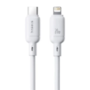 کابل شارژ سریع USB-C به Lightning بیسوس مدل Silky 20W طول 1m - سفید