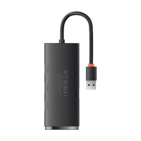 هاب USB-A چهار پورت بیسوس مدل Lite Series WKQX030001 - مشکی