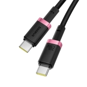 کابل شارژ سریع USB-C به USB-C بیسوس مدل Dura 240W طول 1m - مشکی/قرمز