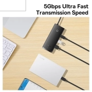 هاب 6 پورت USB-C بیسوس مدل Lite Series WKQX050001 - مشکی 4