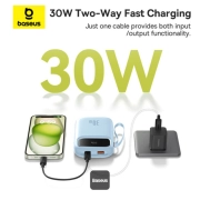 پاوربانک بیسوس مدل PPQD4-20C ظرفیت 20000mAh - آبی 1