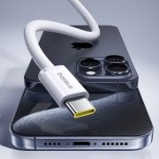 کابل شارژ سریع USB-C به USB-C بیسوس مدل CB000160 طول 1m- سفید 2