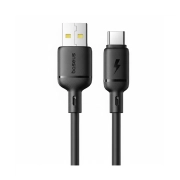 کابل شارژ سریع USB-A به USB-C بیسوس مدل Silky P10377703113-02 طول 1m – مشکی 1