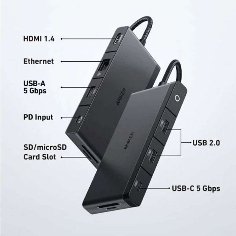 هاب 9 پورت USB-C انکر مدل (A8373H11) 552 – مشکی