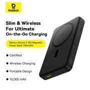 پاوربانک مگنتی بیسوس مدل Airpow II Qi2 p10080000123-00 ظرفیت 10000mAh – مشکی 2