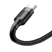 کابل شارژ سریع USB-A به USB-C بیسوس مدل Cafule 3A طول 1m - مشکی/خاکستری