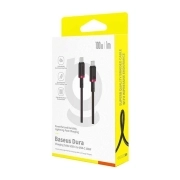 کابل شارژ سریع USB-C به USB-C بیسوس مدل p10377803u01-01 100W طول 1m – قرمز/مشکی