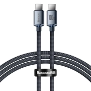 کابل شارژ سریع USB-C به USB-C بیسوس مدل Crystal Shine 100W طول 1.2m – مشکی