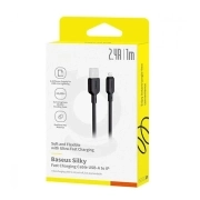 کابل شارژ سریع USB-A به Lightning بیسوس مدل Silky Series 2.4A طول 1m - مشکی