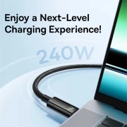 کابل شارژ سریع USB-C به USB-C بیسوس مدل cawj040001 طول 1m - مشکی