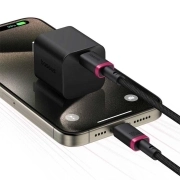 کابل شارژ سریع USB-C به USB-C بیسوس مدل p10377803u01-01 100W طول 1m – قرمز/مشکی