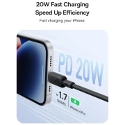 کابل شارژ سریع USB-C به Lightning PD بیسوس مدل Silky طول 1m - مشکی
