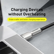 کابل شارژ سریع USB-C به USB-C بیسوس مدل Cafule 100W طول 1m – مشکی