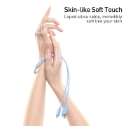 کابل شارژ سریع USB-A به لایتنینگ بیسوس مدل Jelly Liquid Silica Gel طول 1.2m - آبی