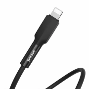 کابل شارژ سریع USB-A به لایتنینگ بیسوس مدل Silica Gel طول 1m - مشکی