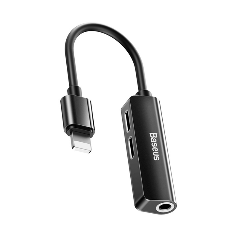 مبدل 1 به 3 لایتنینگ به جک 3.5mm و 2 لایتنینگ بیسوس مدل L52 - مشکی