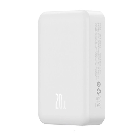 پاوربانک مگنتی بیسوس مدل Airpow ظرفیت 20000mAh همراه با کابل - سفید