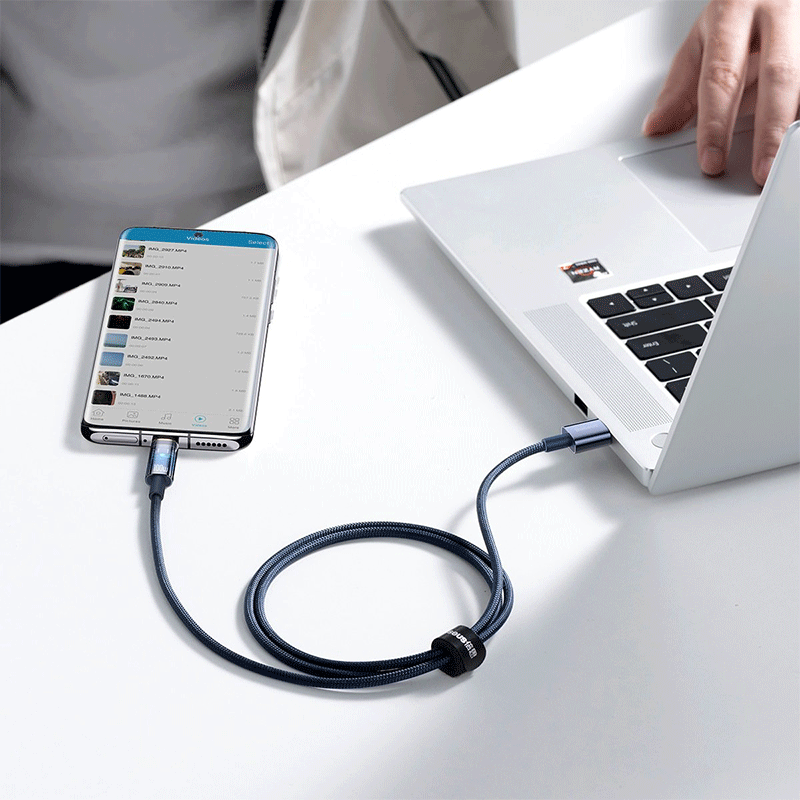 کابل شارژ USB-A به USB-C بیسوس مدل Explorer 100W طول 1m - سرمه‌ای 6