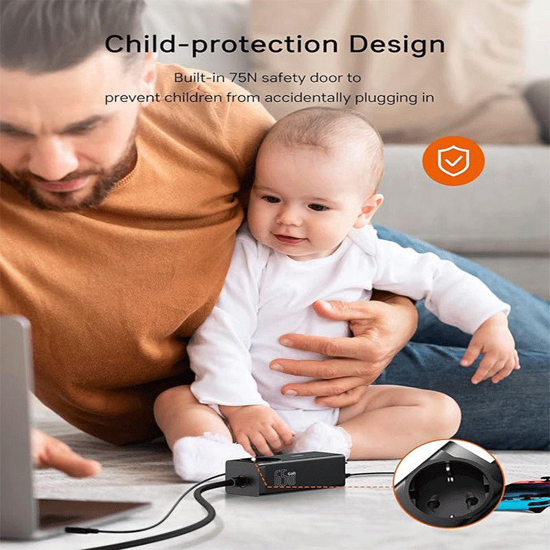 شارژر رومیزی 5 پورت بیسوس مدل GaN3 PowerCombo 65W - مشکی 4