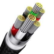 کابل شارژ سریع 3 در 1 (Lightning ،USB-C و Micro USB) بیسوس مدل Flash Series Ⅱ 100W طول 1.2m- مشکی