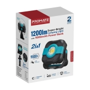 پاوربانک و چراغ کمپینگ پرومیت مدل CampMate-3 ظرفیت 9000mAh - مشکی