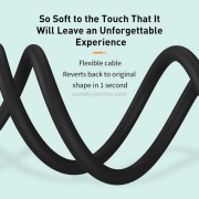 کابل شارژ سریع USB-A به لایتنینگ بیسوس مدل Silica Gel طول 1m - مشکی