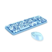 ماوس و کیبورد بی سیم مافی مدل Sweet Colorful - آبی