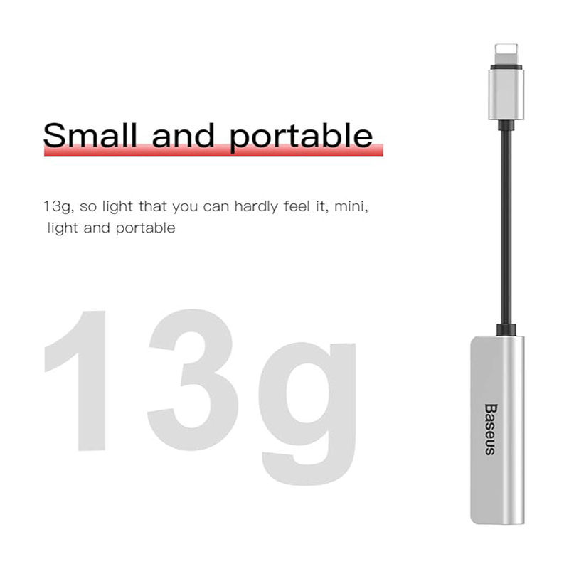 مبدل 1 به 3 لایتنینگ به جک 3.5mm و 2 لایتنینگ بیسوس مدل L52 - نقره‌ای 3