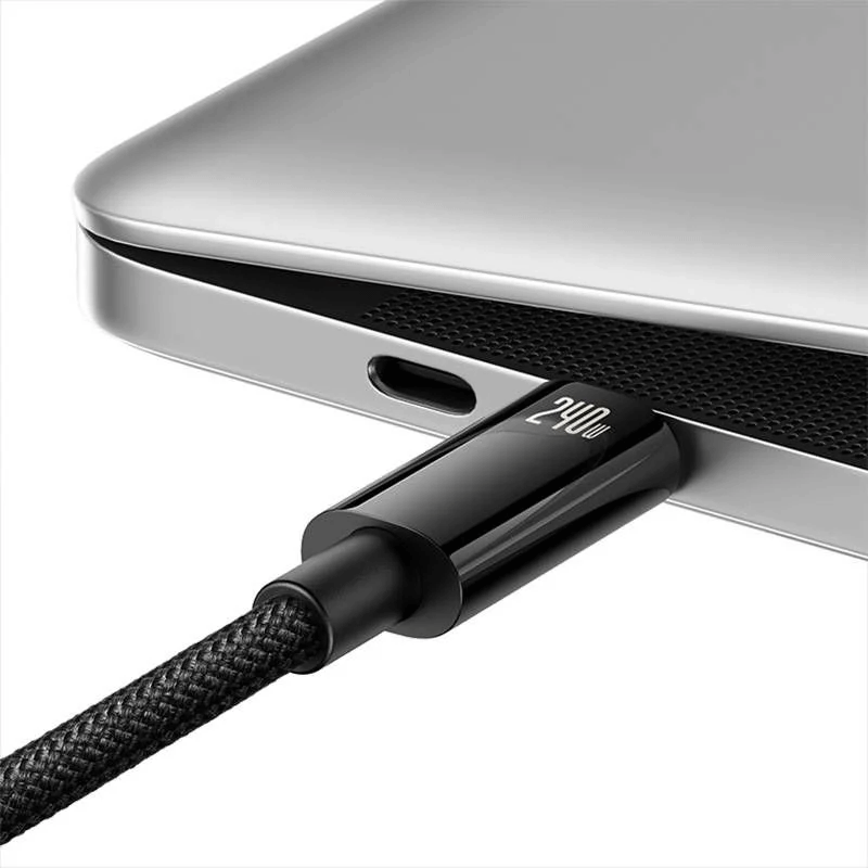 کابل شارژ USB-C به USB-C بیسوس مدل Tungsten Gold 240W طول 2m - مشکی 4